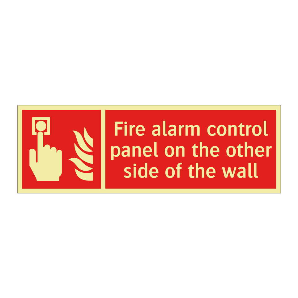 Fire alarm control panel on the other side of the wall