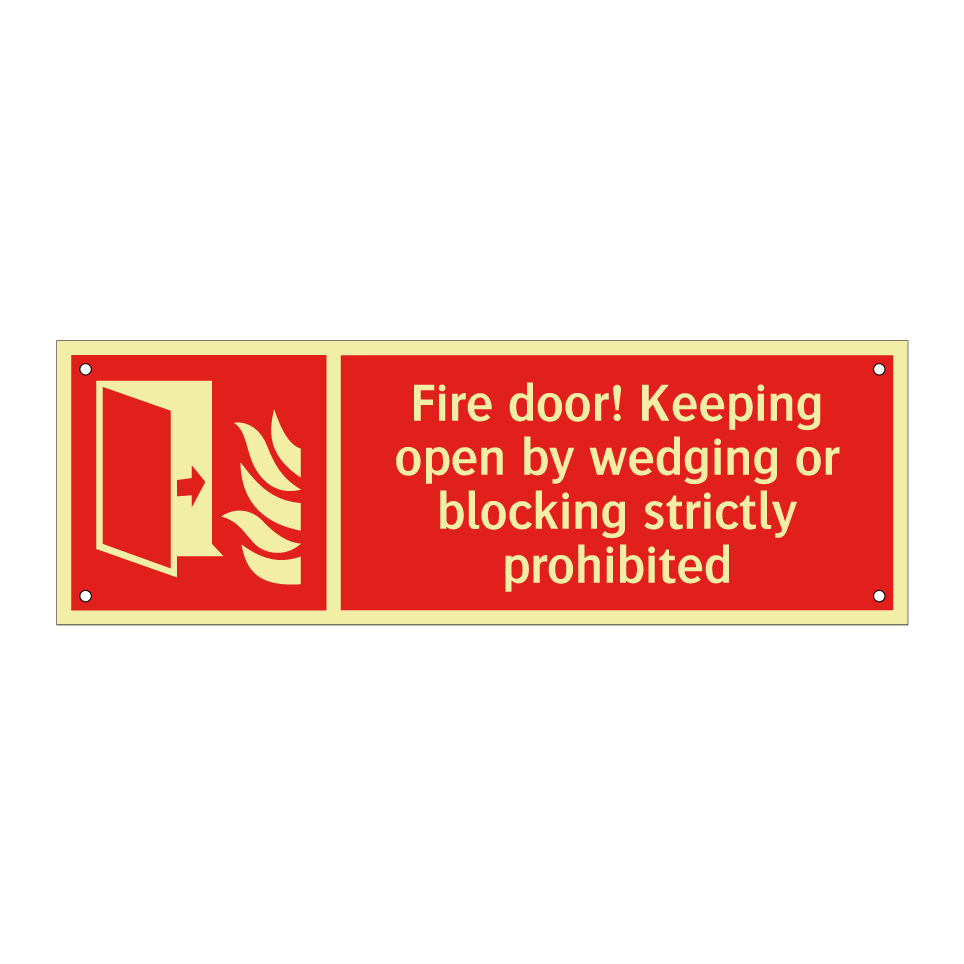 Fire door! Keeping open by wedging or blocking strictly prohibited