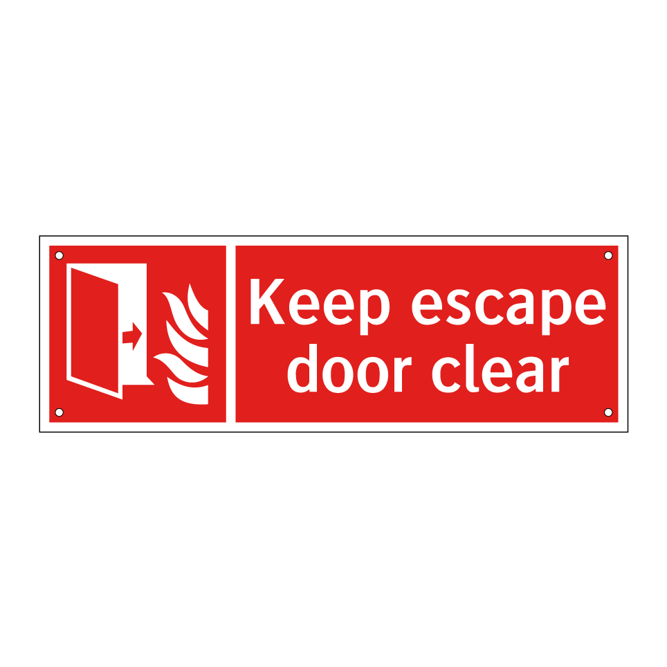 Keep escape door clear