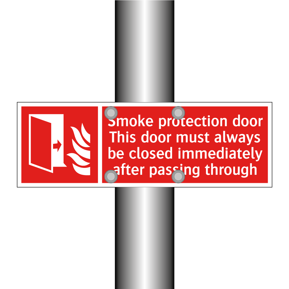 Smoke protection door This door must always be closed immediately after passing through