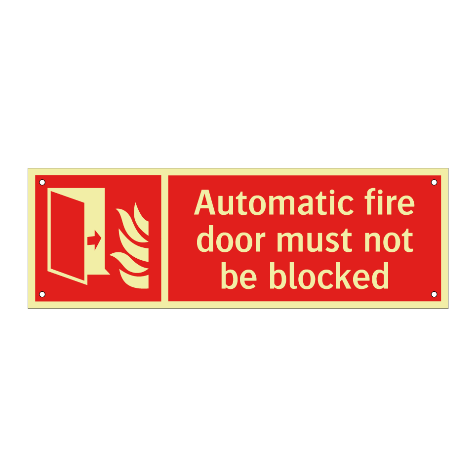 Automatic fire door must not be blocked