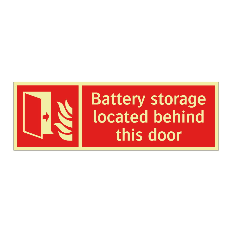 Battery storage located behind this door