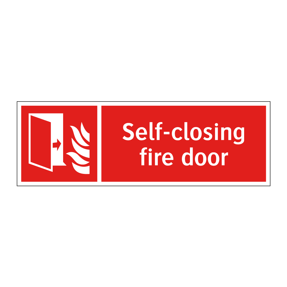 Self-closing fire door