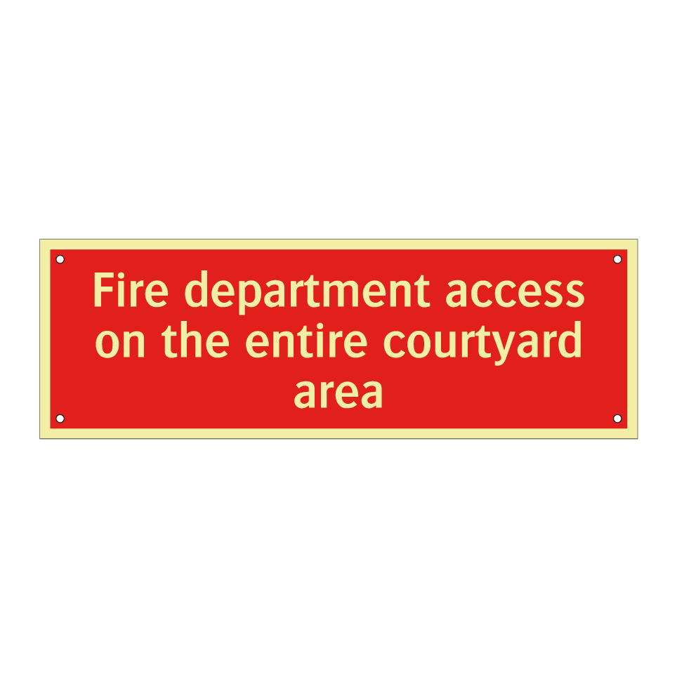 Fire department access on the entire courtyard area
