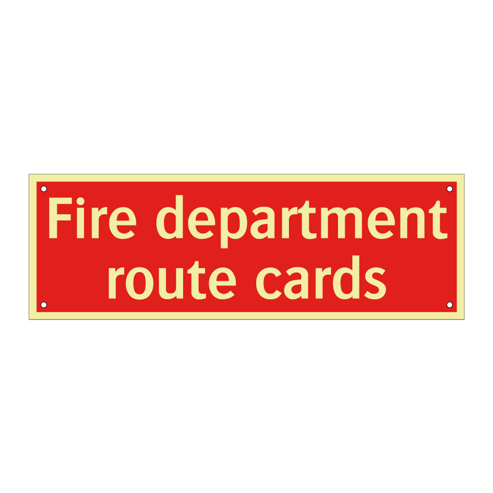 Fire department route cards