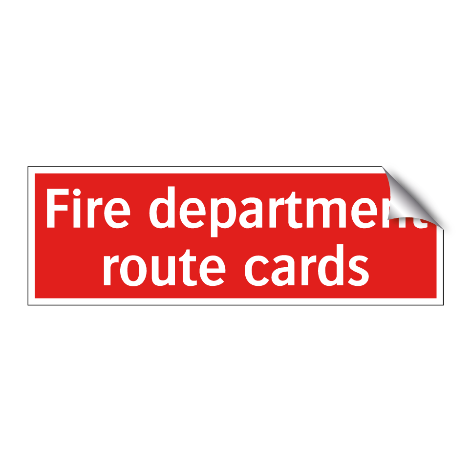 Fire department route cards