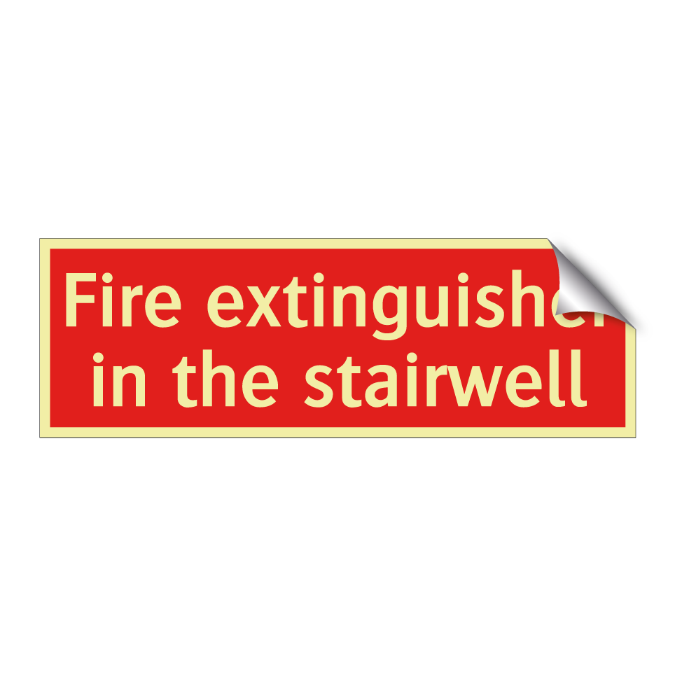 Fire extinguisher in the stairwell