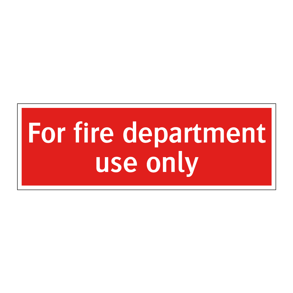 For fire department use only