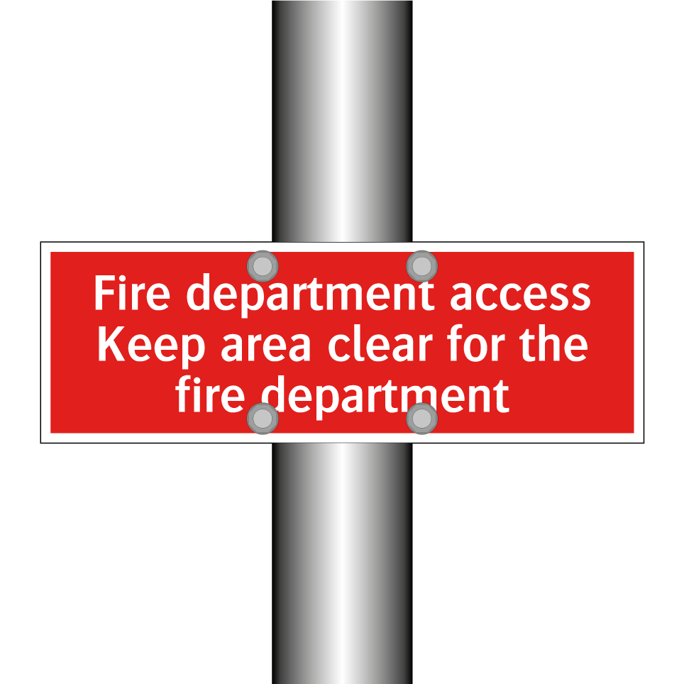 Fire department access Keep area clear for the fire department