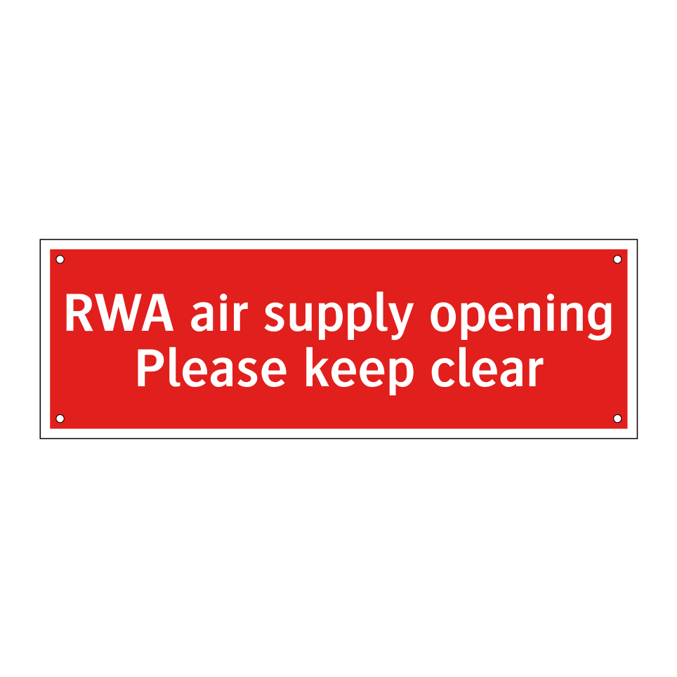RWA air supply opening Please keep clear