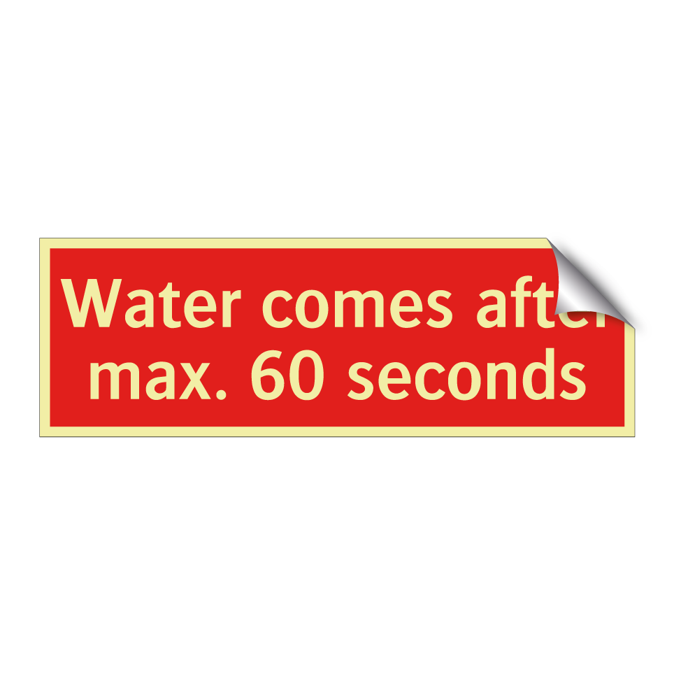 Water comes after max. 60 seconds