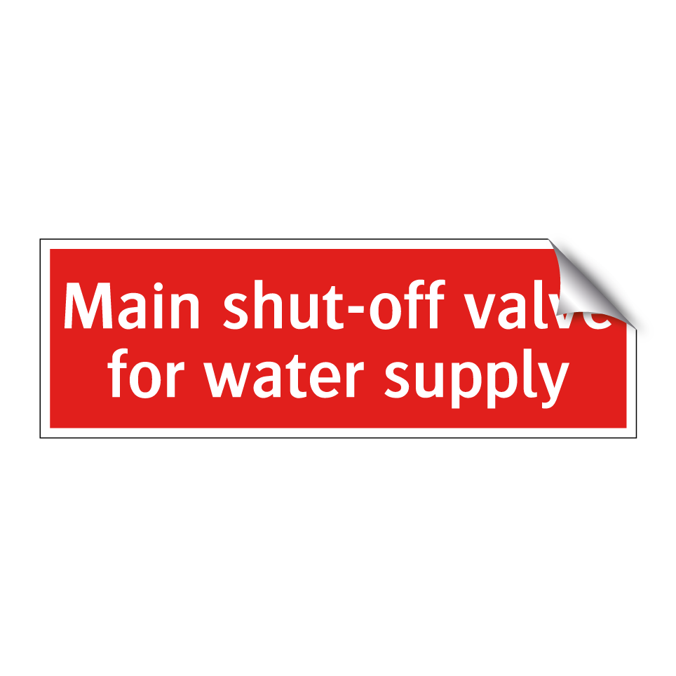 Main shut-off valve for water supply