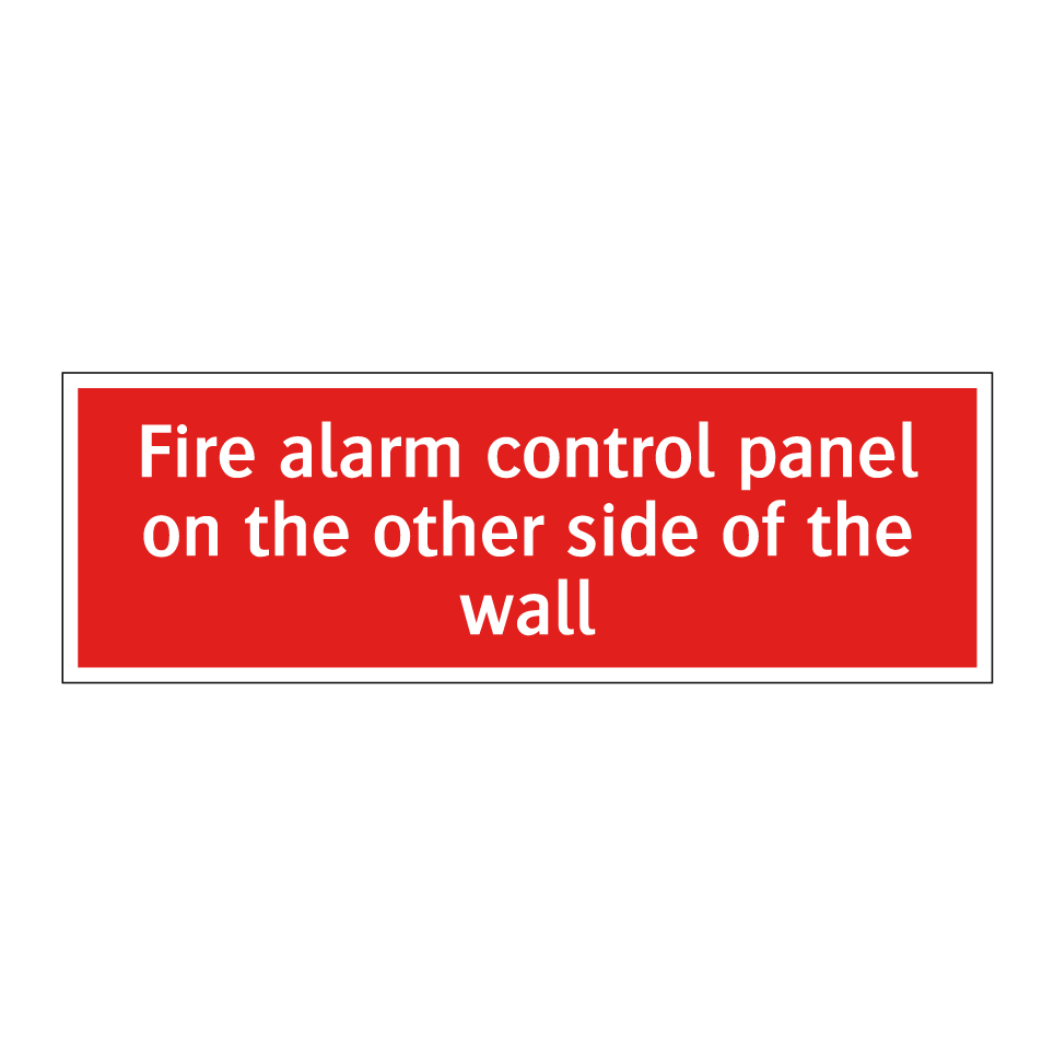 Fire alarm control panel on the other side of the wall