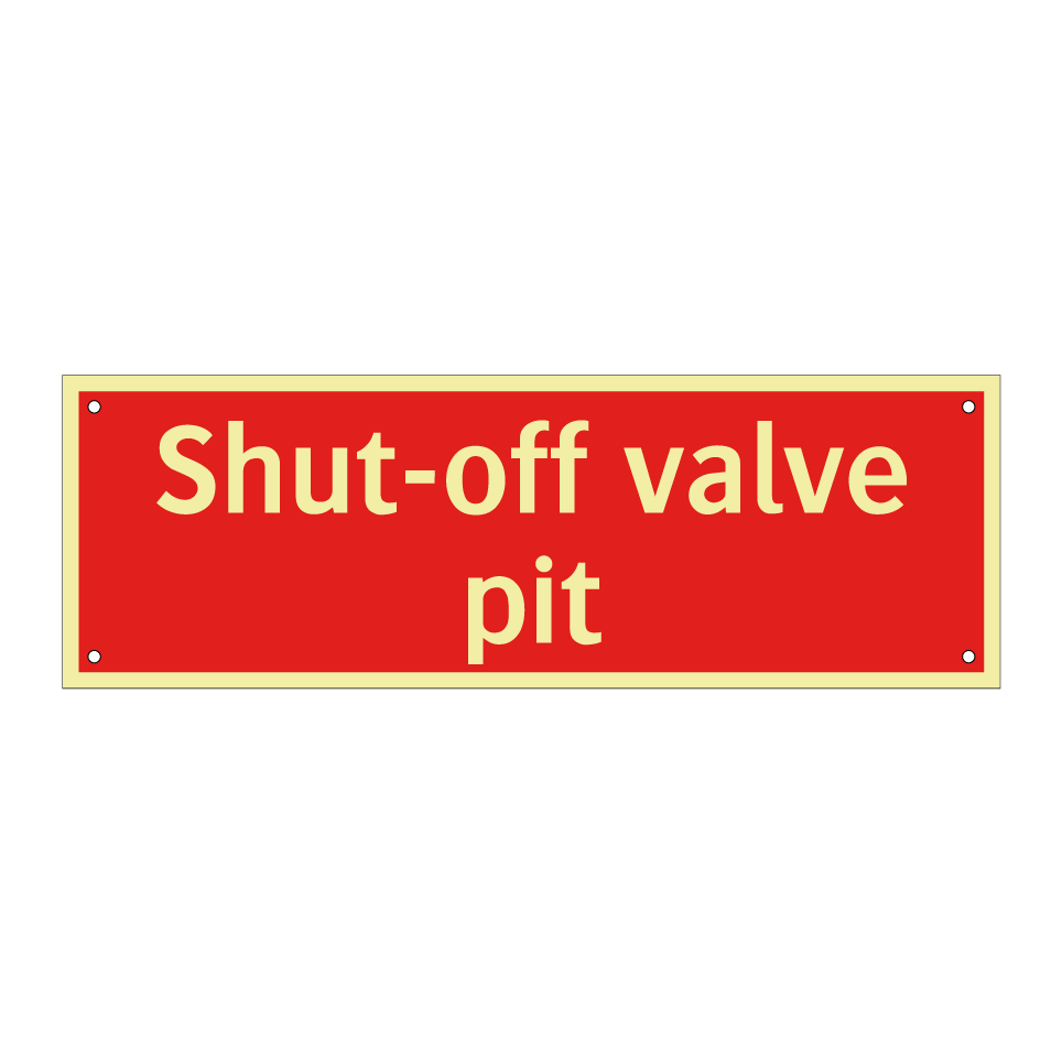 Shut-off valve pit