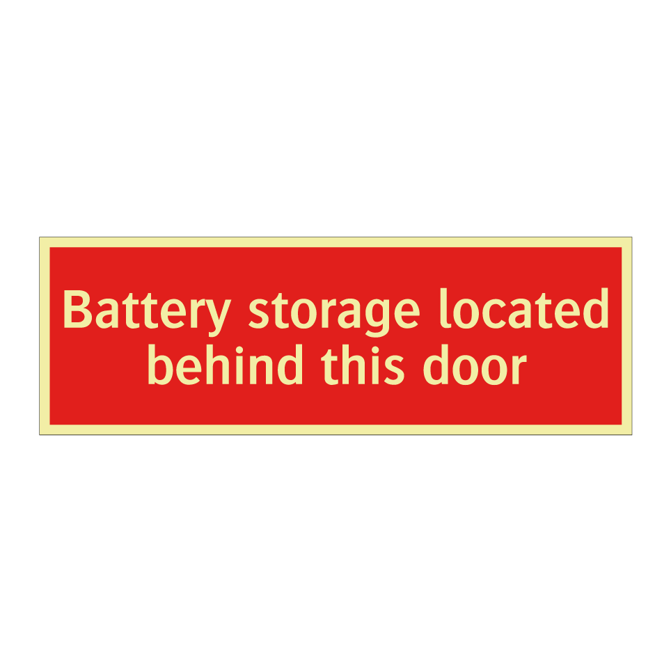 Battery storage located behind this door