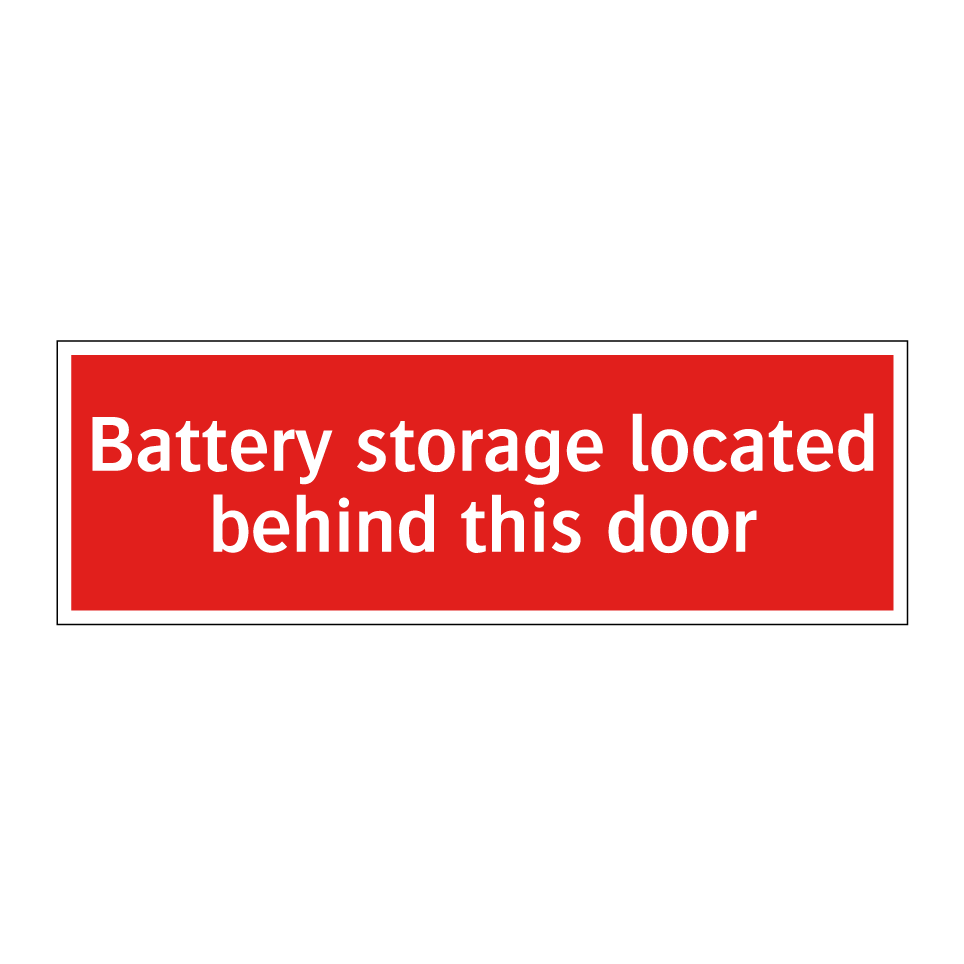 Battery storage located behind this door