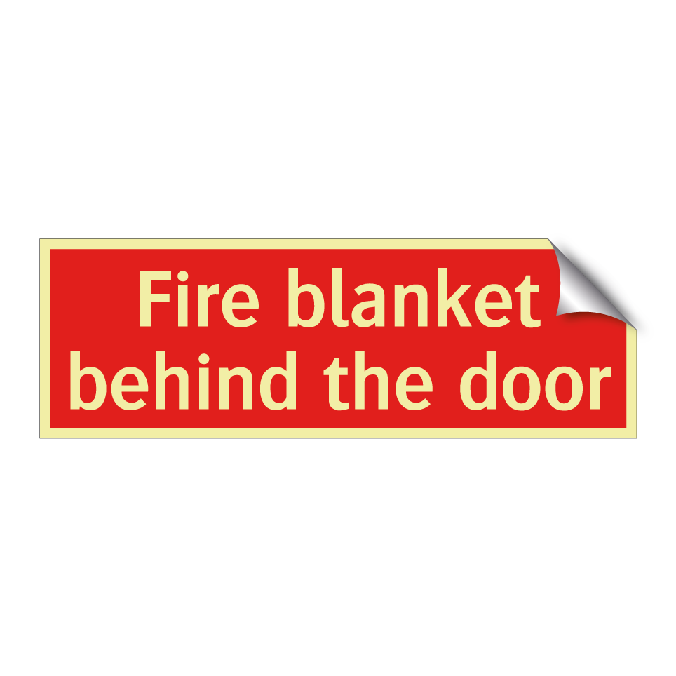 Fire blanket behind the door