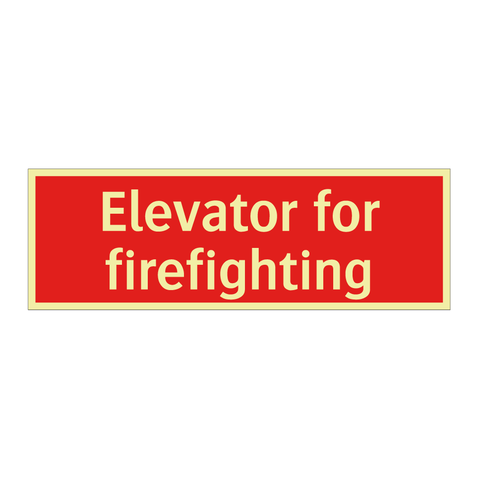 Elevator for firefighting