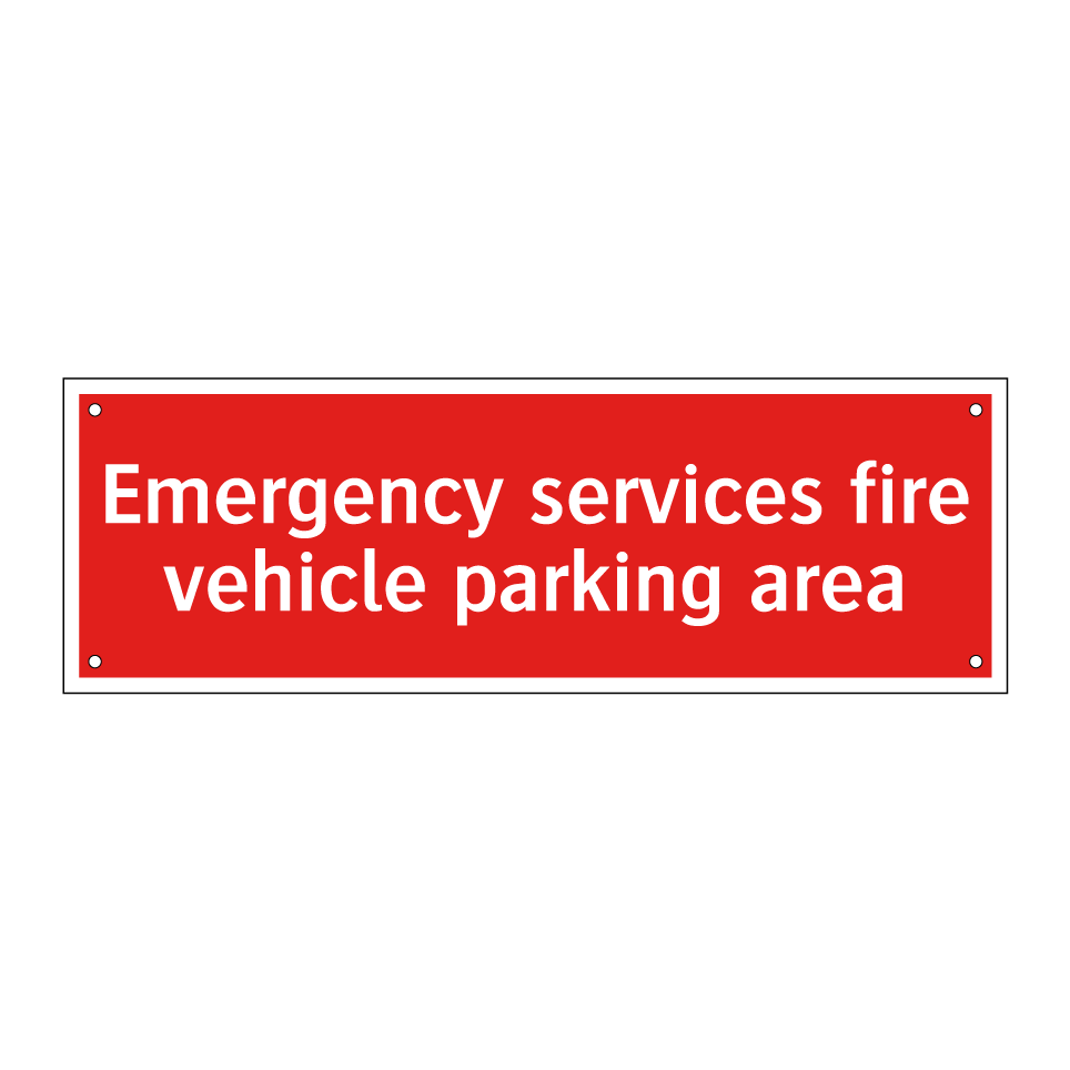 Emergency services fire vehicle parking area