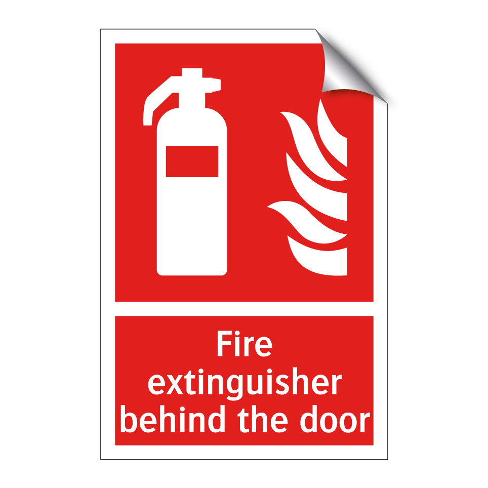 Fire extinguisher behind the door