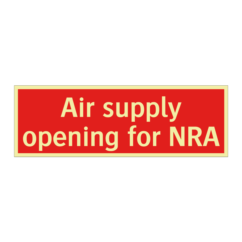 Air supply opening for NRA