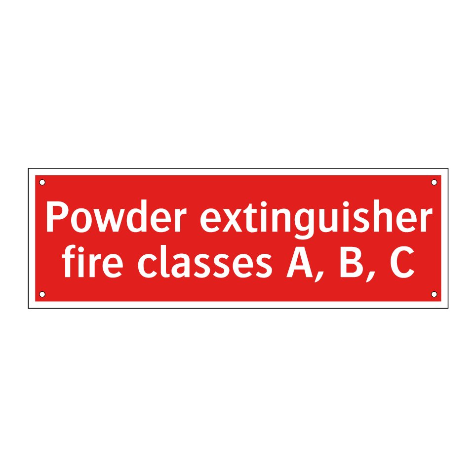 Powder extinguisher fire classes A, B, C