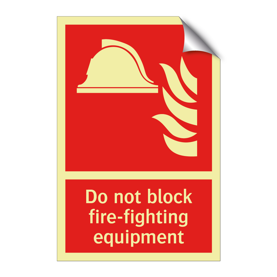 Do not block fire-fighting equipment