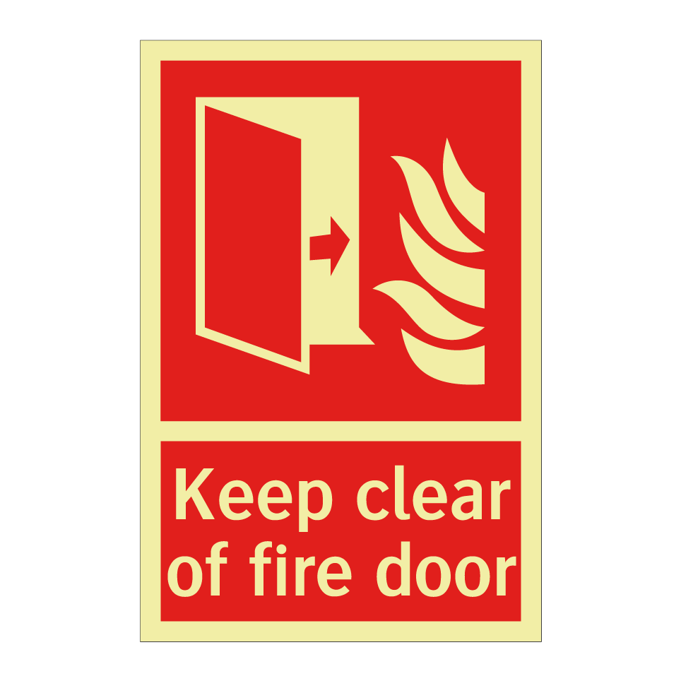 Keep clear of fire door