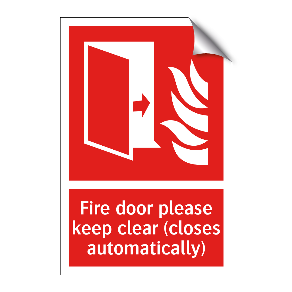Fire door please keep clear (closes automatically)