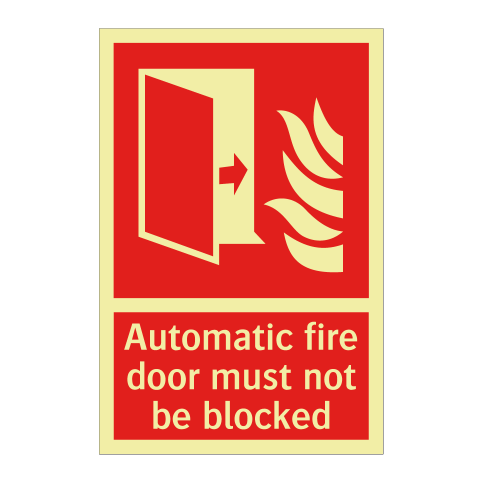 Automatic fire door must not be blocked