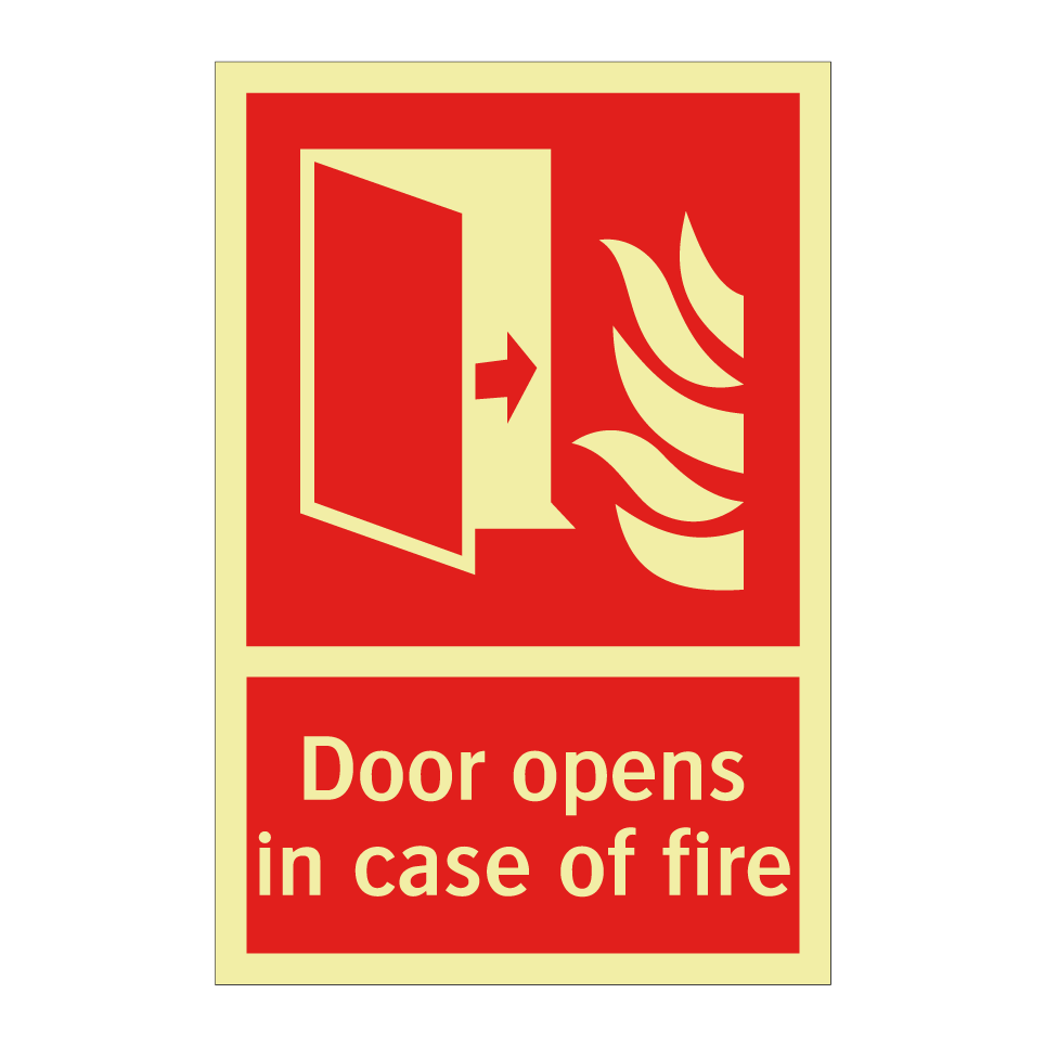 Door opens in case of fire