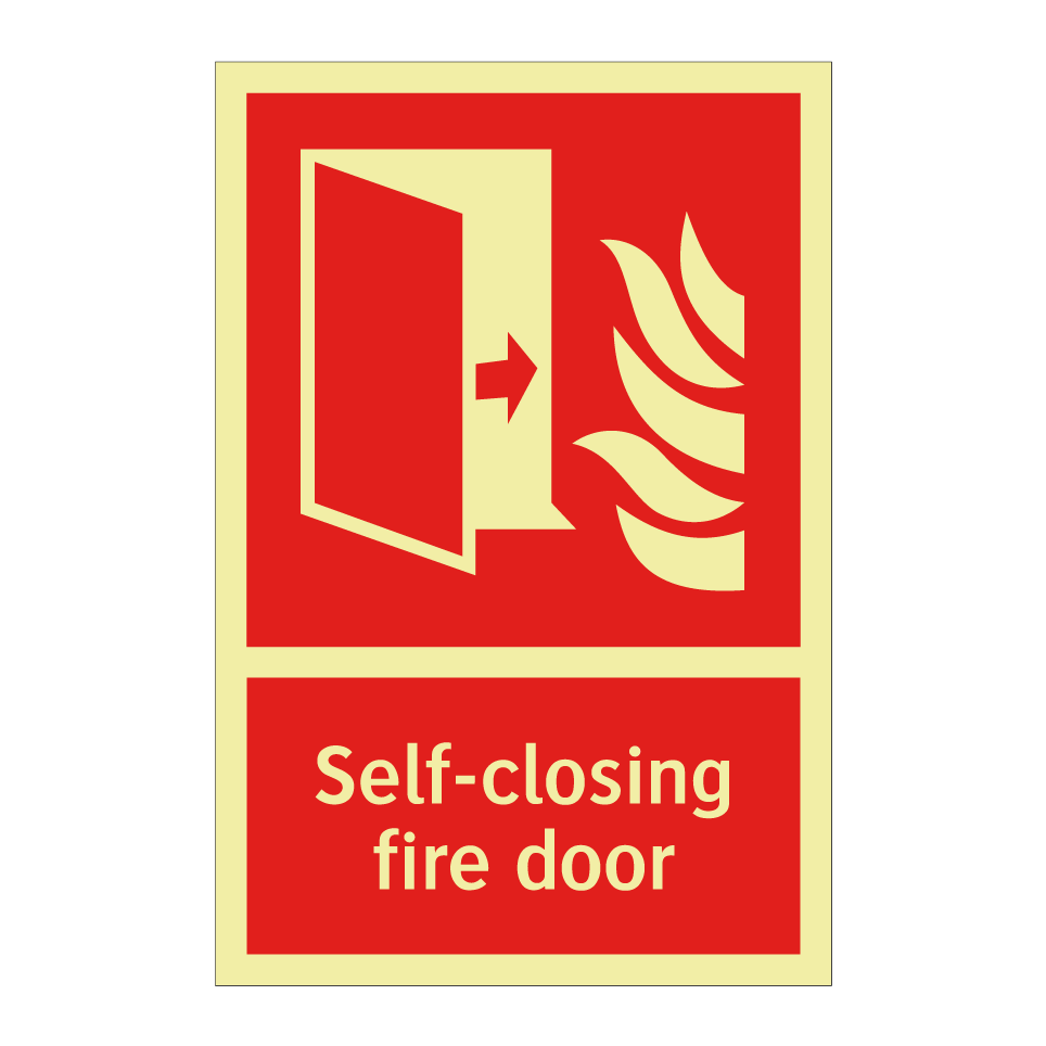 Self-closing fire door