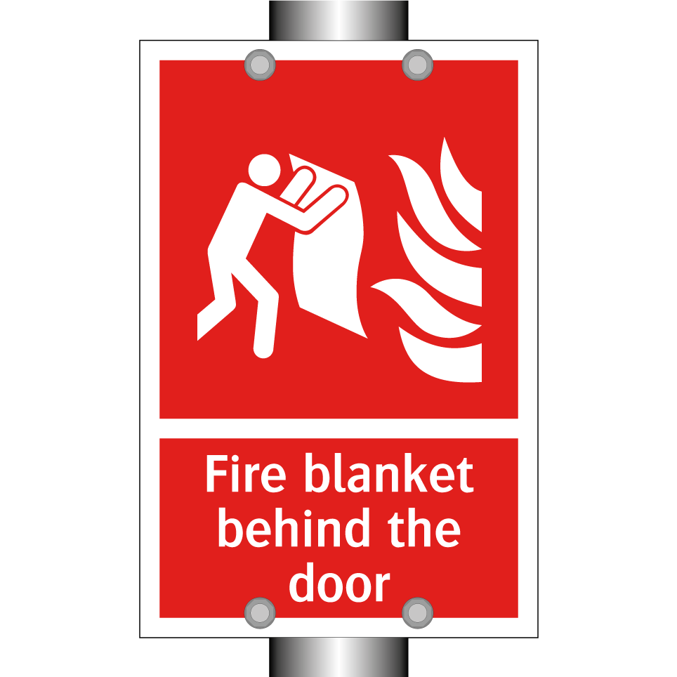Fire blanket behind the door