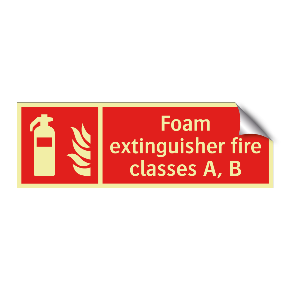 Foam extinguisher fire classes A, B