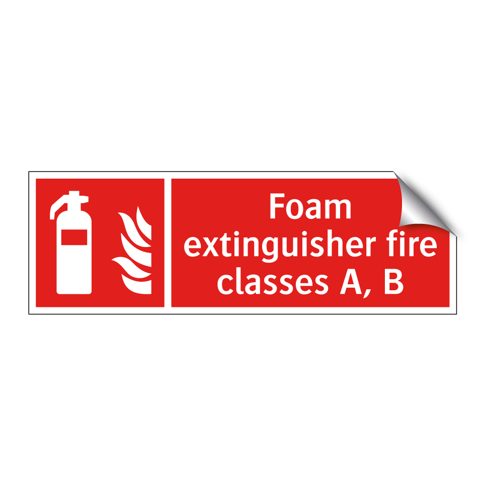 Foam extinguisher fire classes A, B