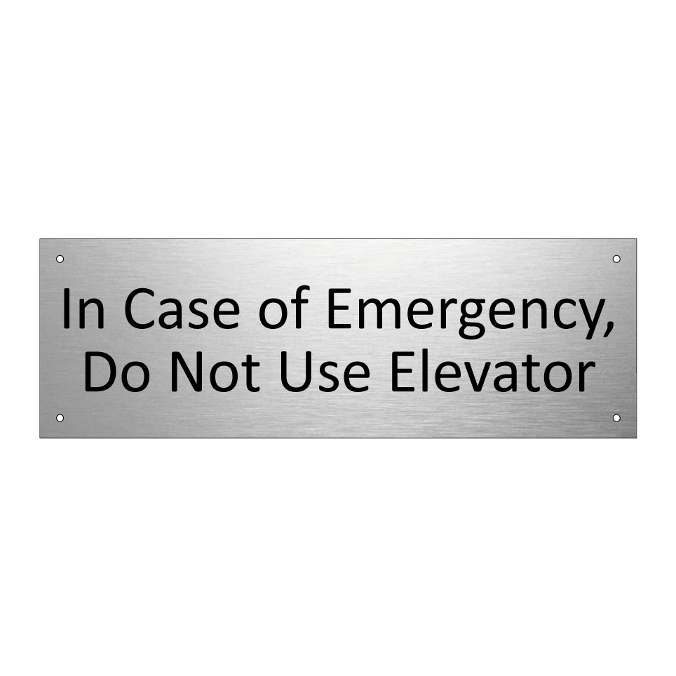 In Case of Emergency, Do Not Use Elevator