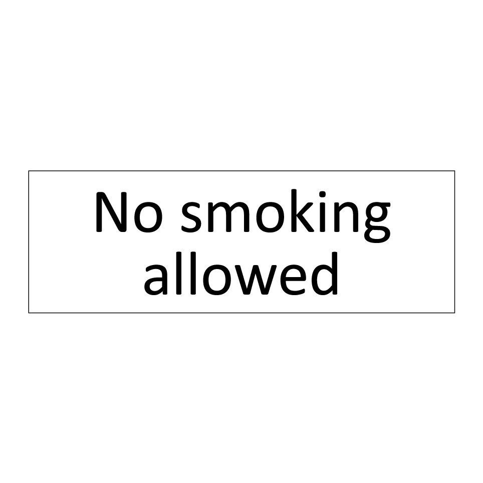 No smoking allowed