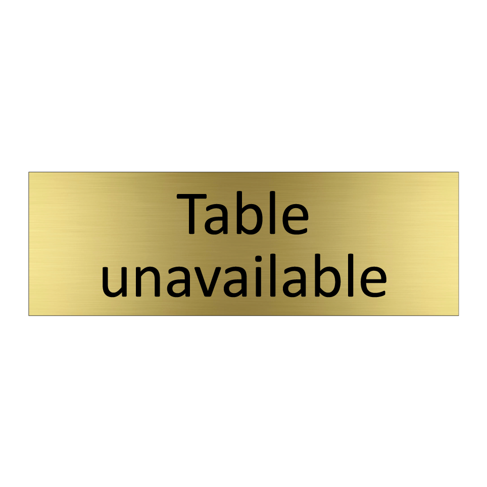 Table unavailable