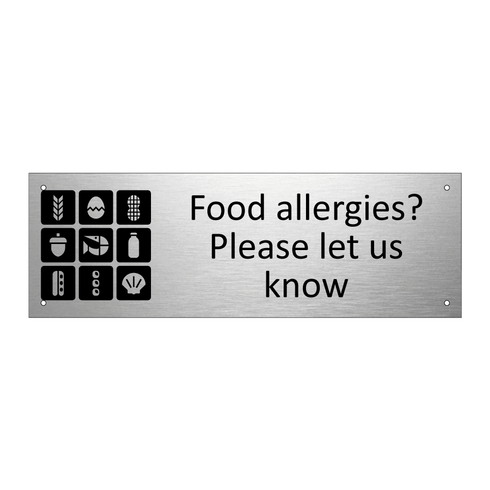 Food allergies? Please let us know
