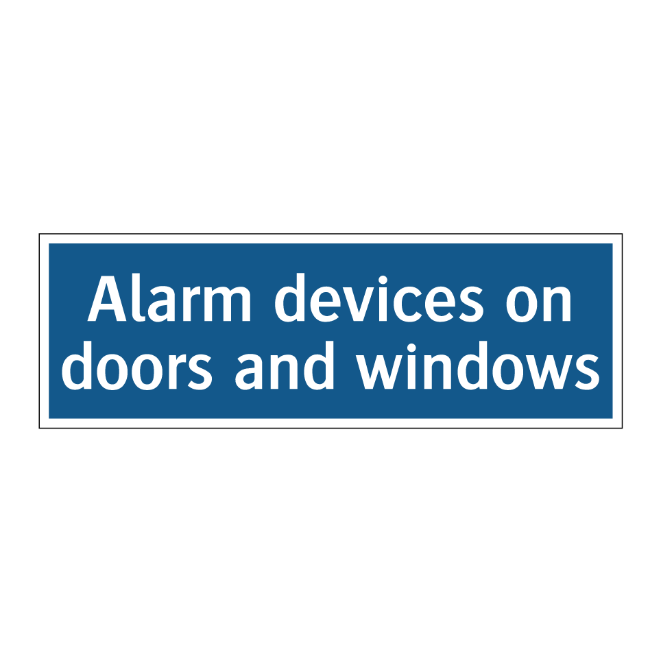 Alarm devices on doors and windows