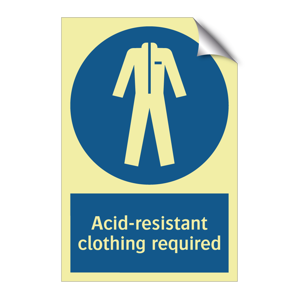 Acid-resistant clothing required