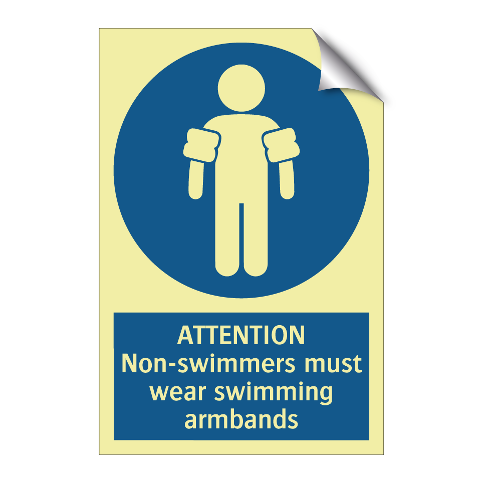 ATTENTION Non-swimmers must wear swimming armbands