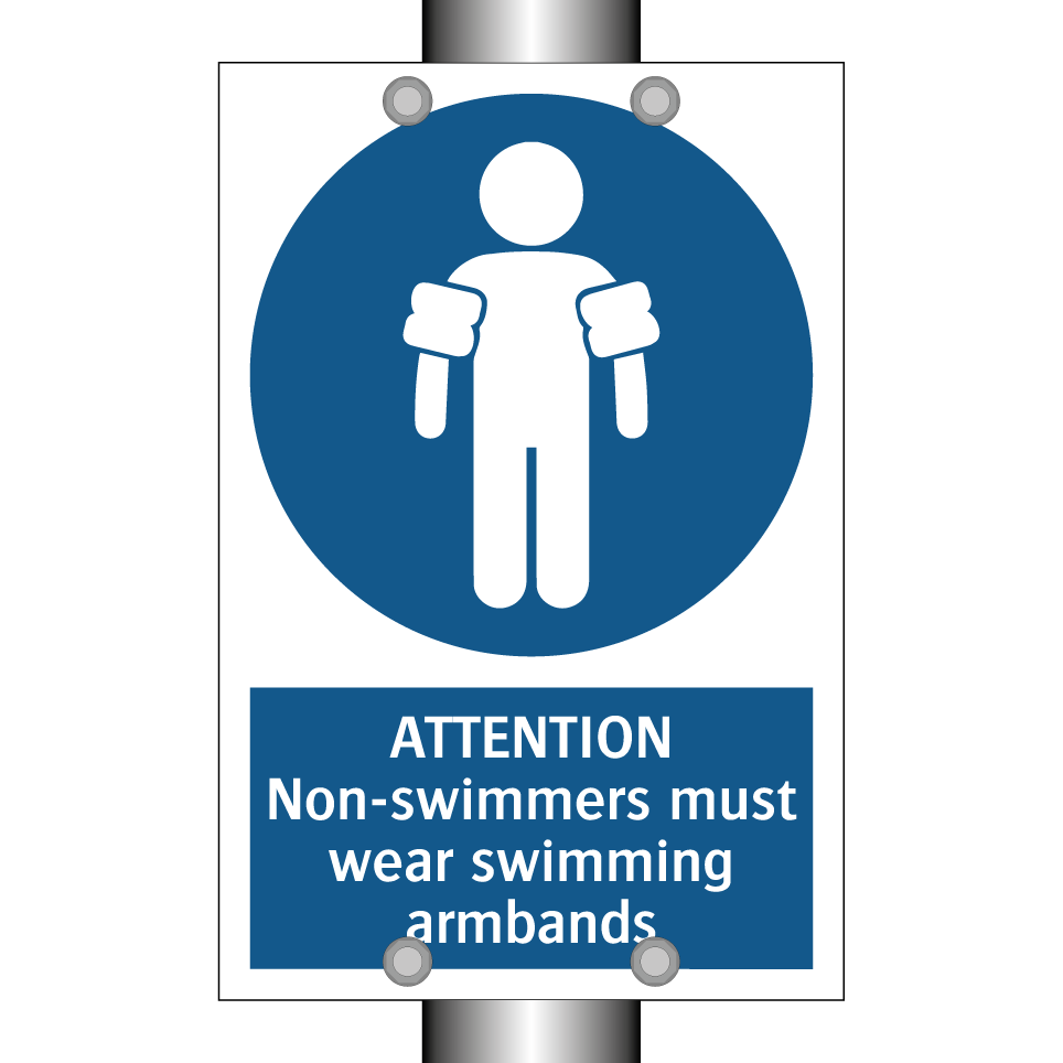 ATTENTION Non-swimmers must wear swimming armbands