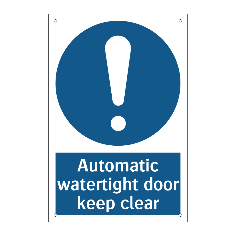 Automatic watertight door keep clear