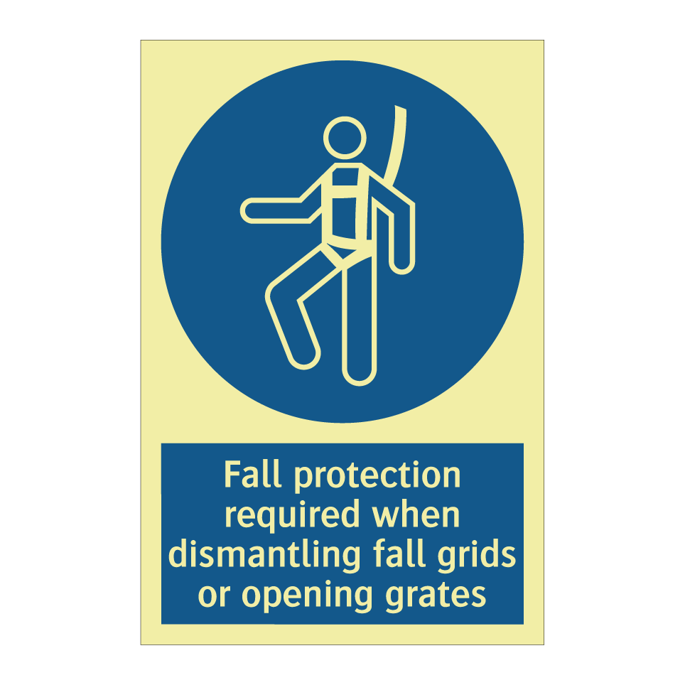 Fall protection required when dismantling fall grids or opening grates