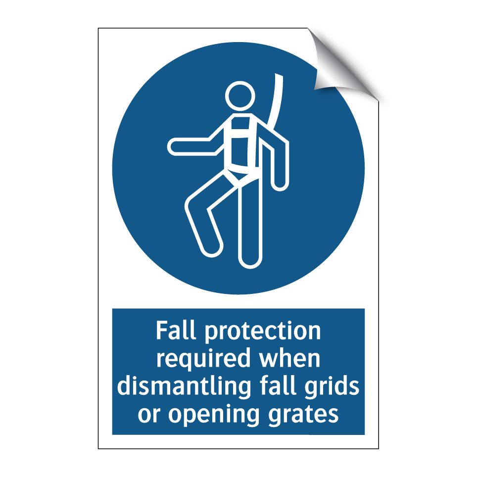 Fall protection required when dismantling fall grids or opening grates