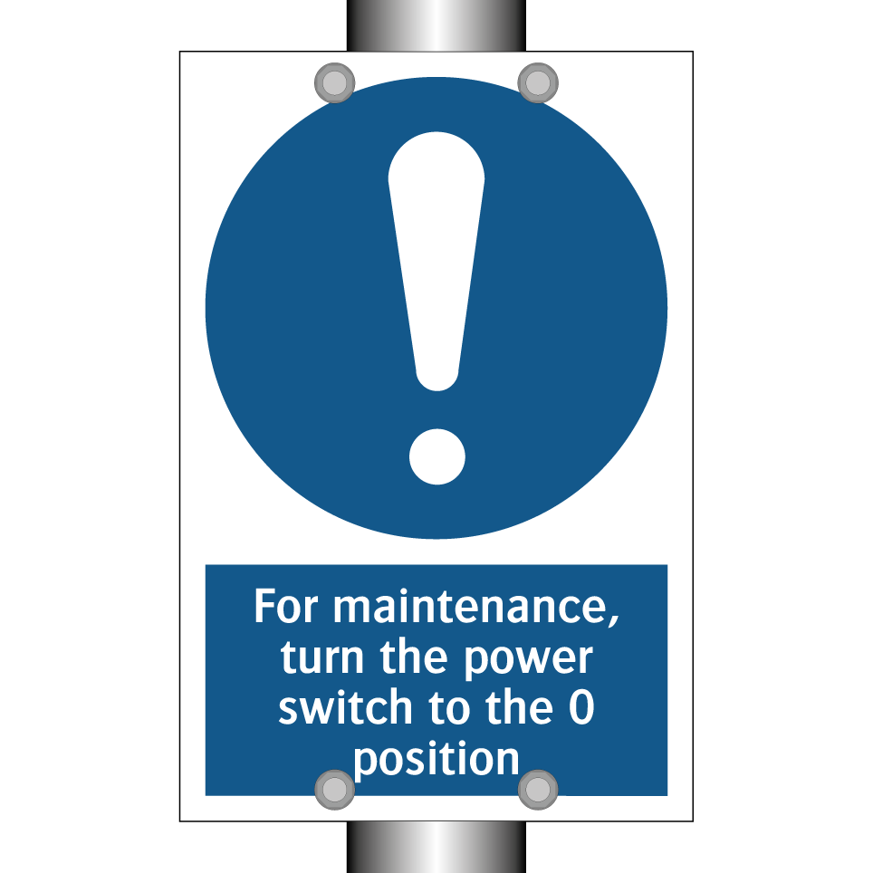 For maintenance, turn the power switch to the 0 position
