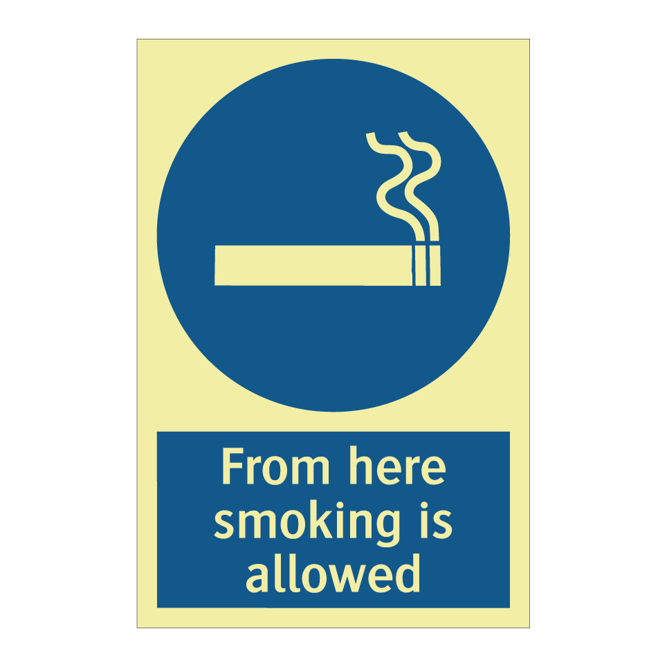 From here smoking is allowed