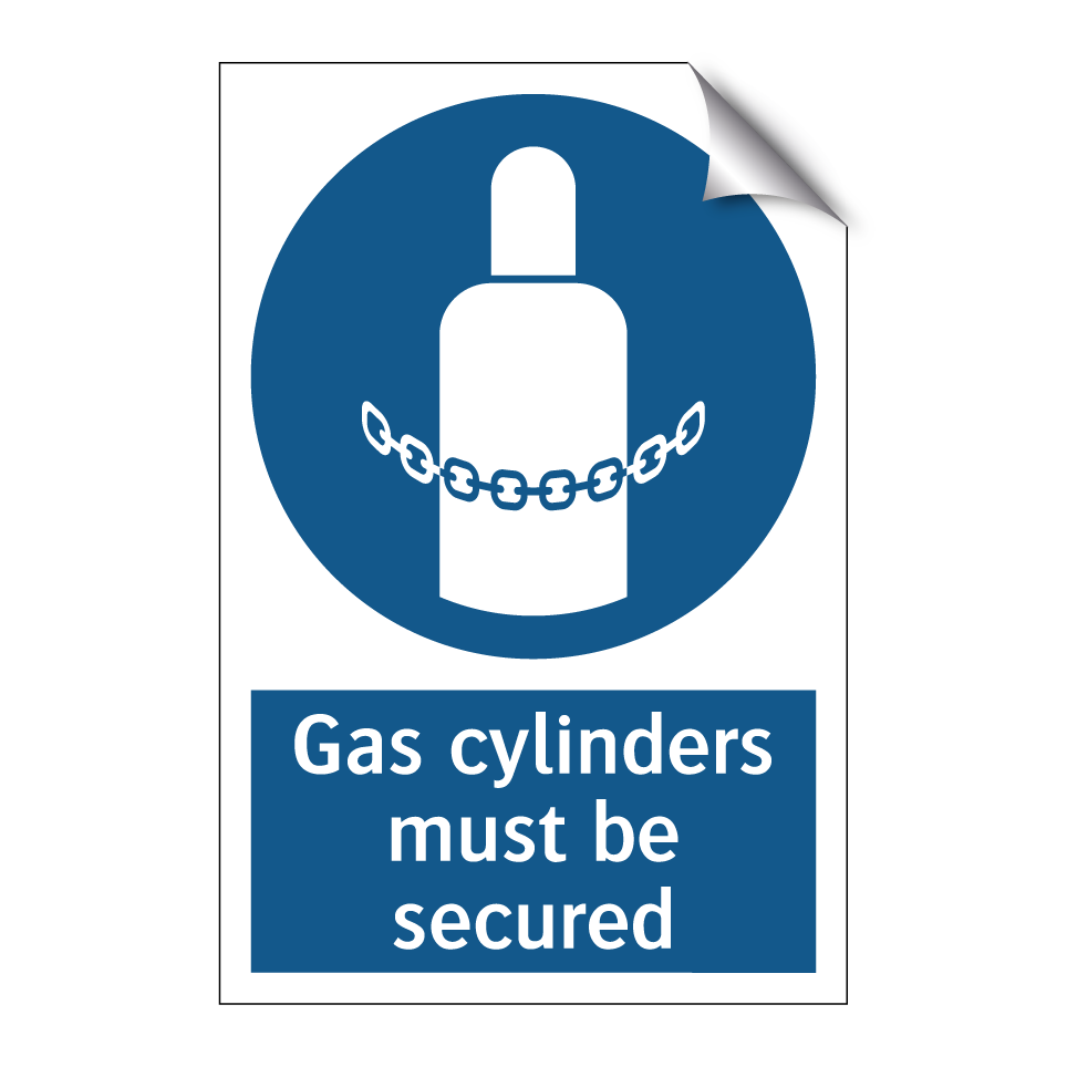 Gas cylinders must be secured