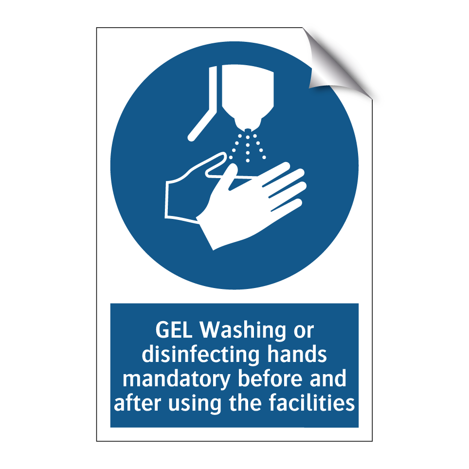 GEL Washing or disinfecting hands mandatory before and after using the facilities